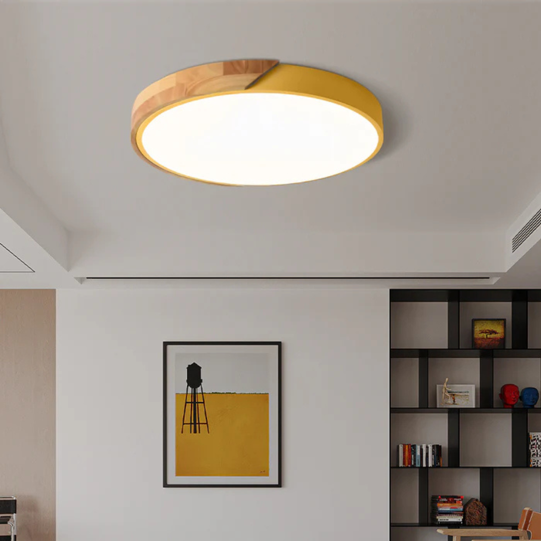 Freya Wood Trim Colour LED Ceiling Light, 23–40cm