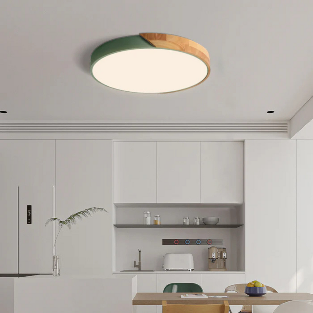 Freya Wood Trim Colour LED Ceiling Light, 23–40cm