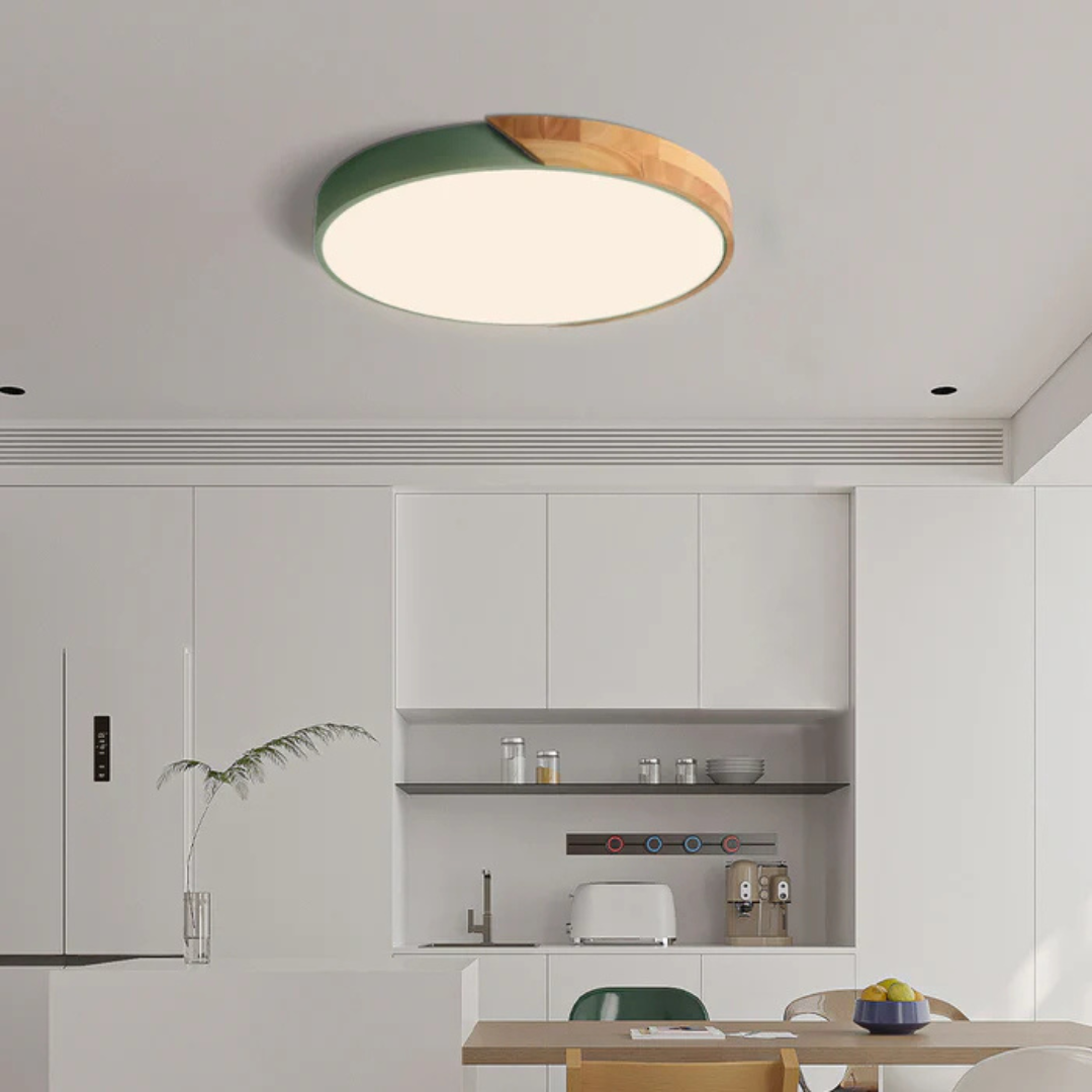 Freya Wood Trim Colour LED Ceiling Light, 23–40cm