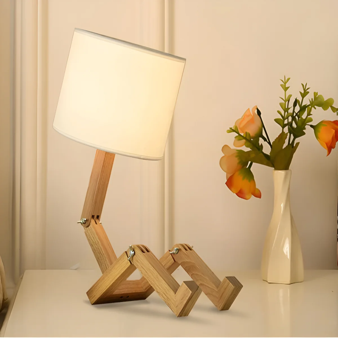 Rilna Posable Solid Wood Table Lamp