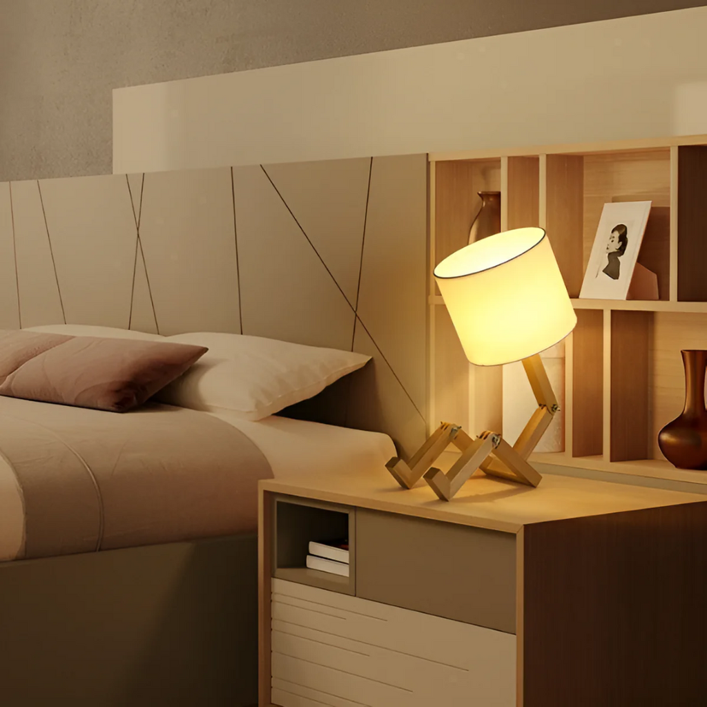 Rilna Posable Solid Wood Table Lamp
