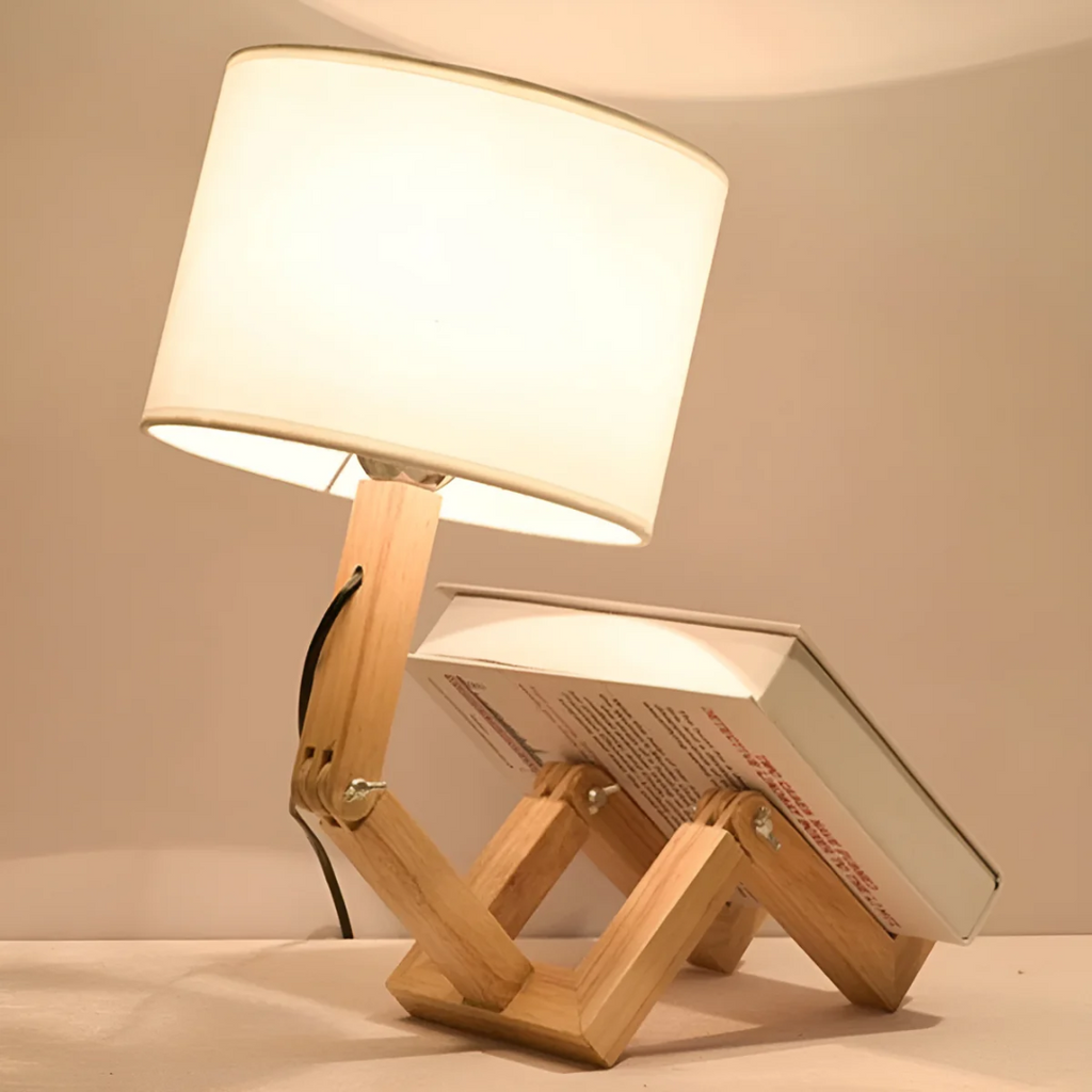 Rilna Posable Solid Wood Table Lamp
