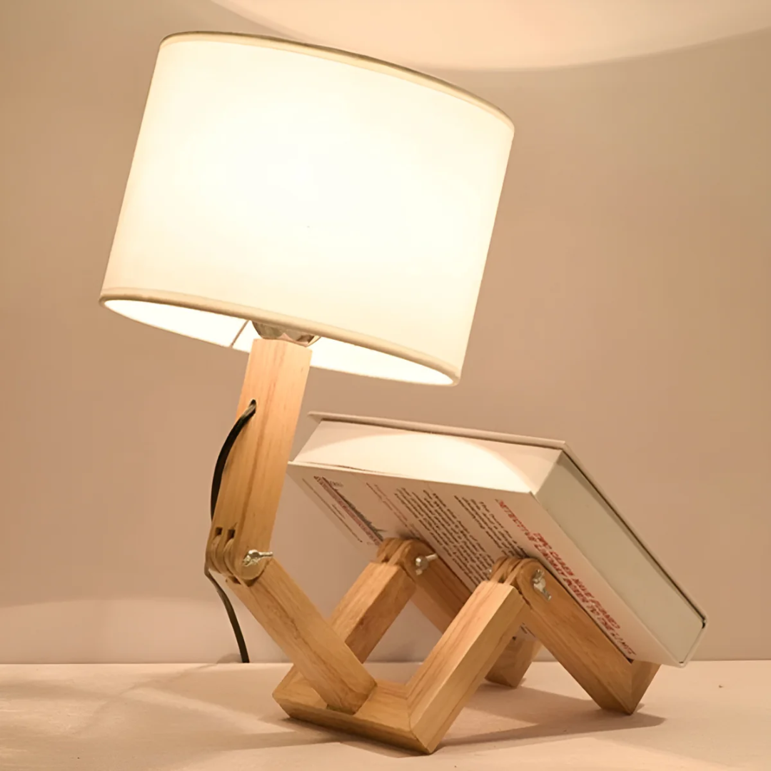 Rilna Posable Solid Wood Table Lamp