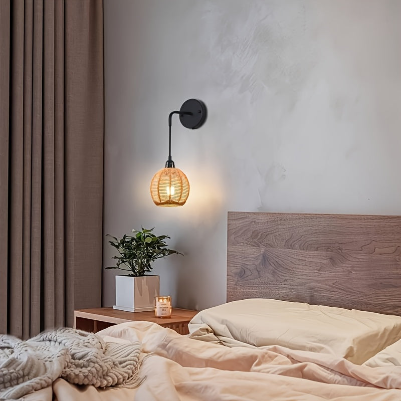 Rattan Drop Wall Light