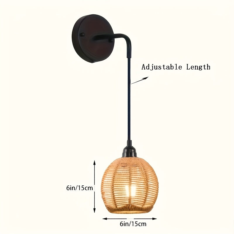 Rattan Drop Wall Light