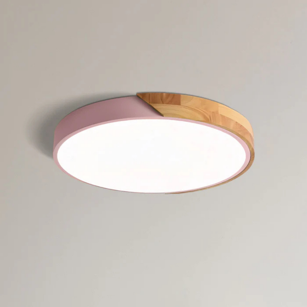 Freya Wood Trim Colour LED Ceiling Light, 23–40cm