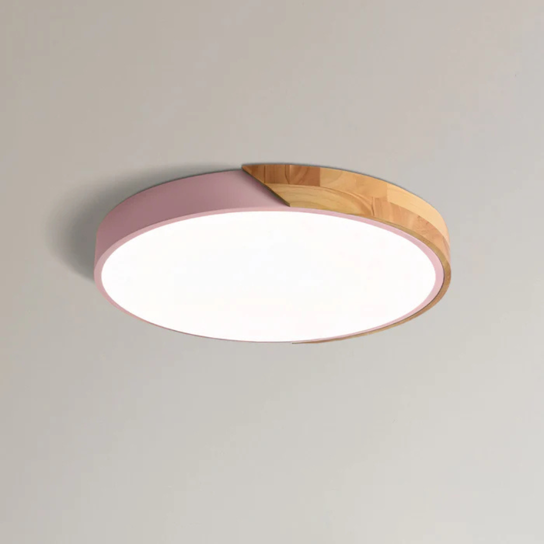 Freya Wood Trim Colour LED Ceiling Light, 23–40cm