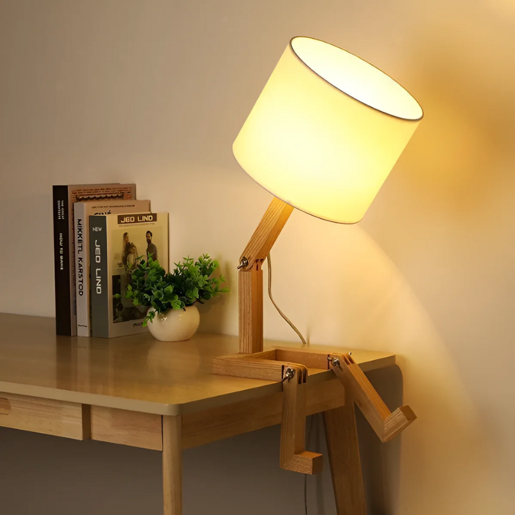 Rilna Posable Solid Wood Table Lamp