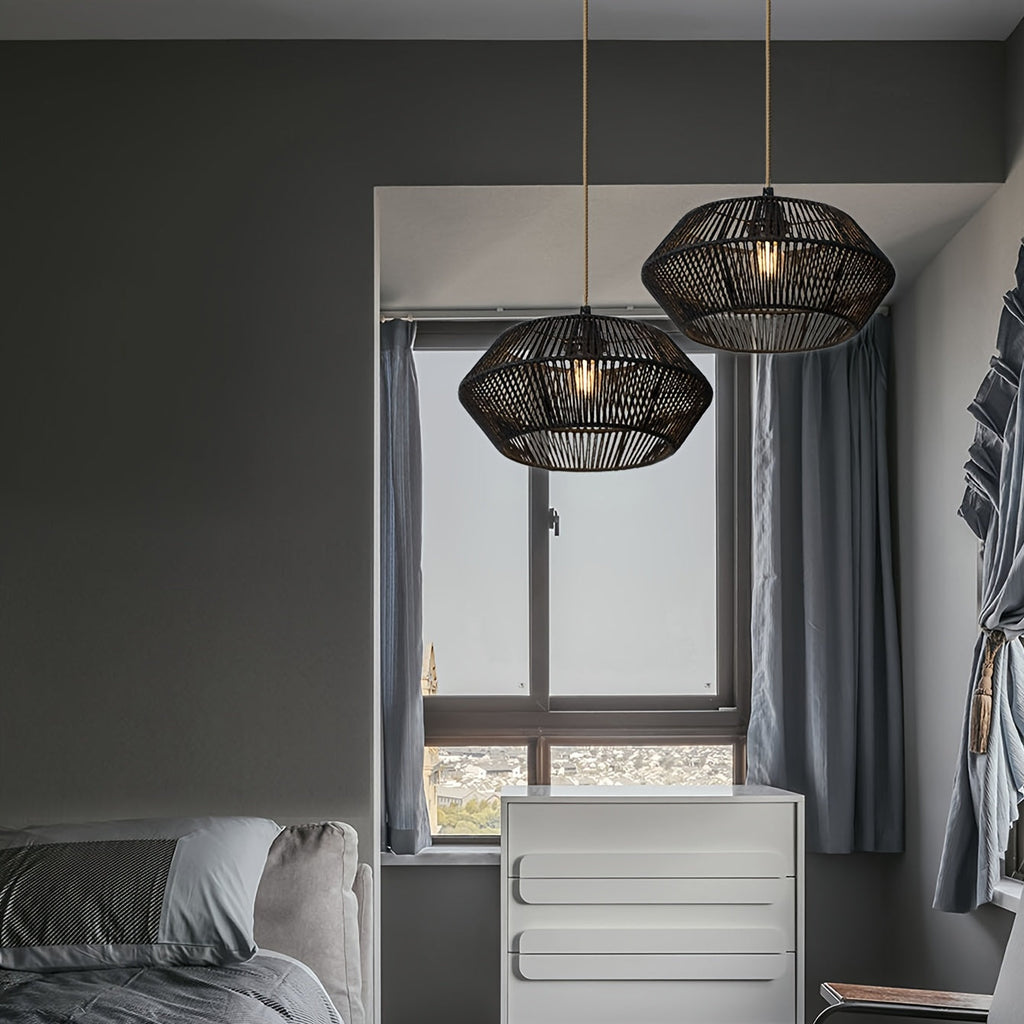 Geometric Paper Rope Pendant Lampshade