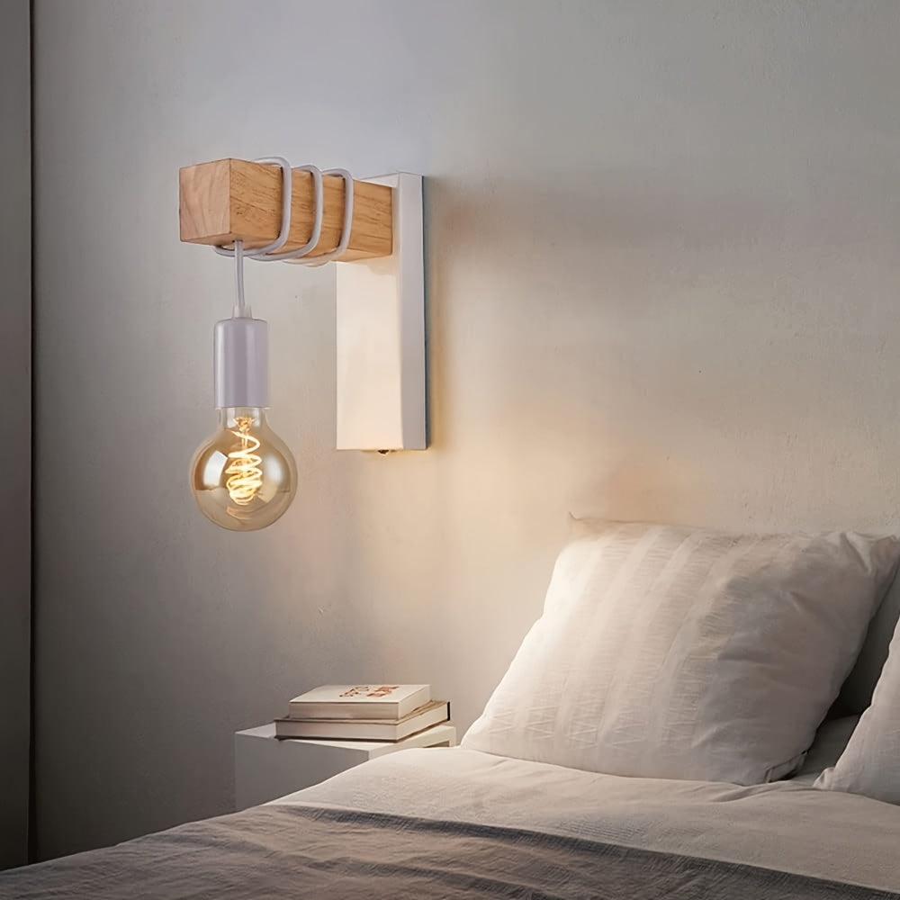 Ezra Industrial Wood & Metal Wall Sconce