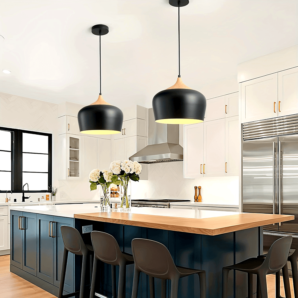 Nils Metal & Wood Grain Pendant Light