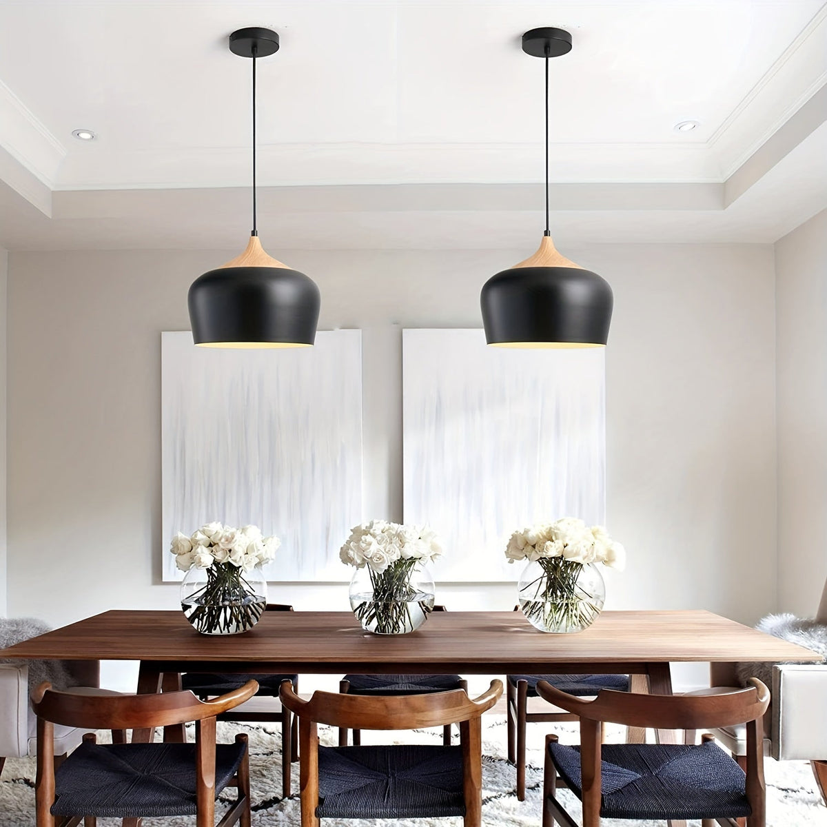 Nils Metal & Wood Grain Pendant Light