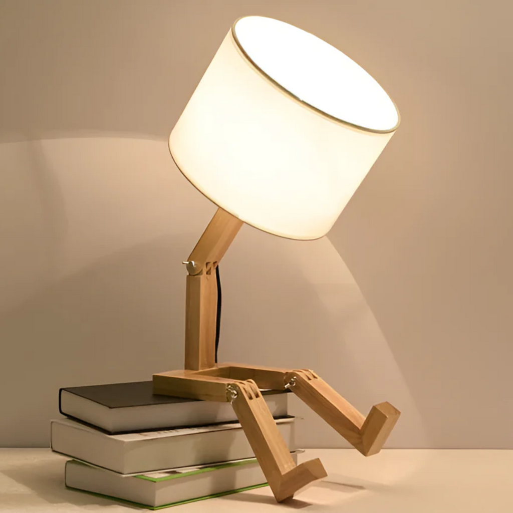 Rilna Posable Solid Wood Table Lamp