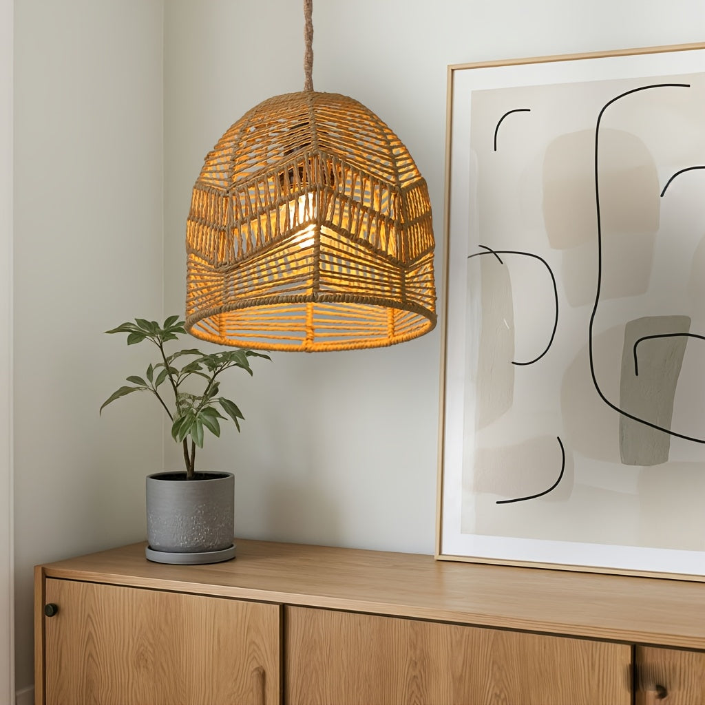 Woven Paper Rope Bell Lampshade