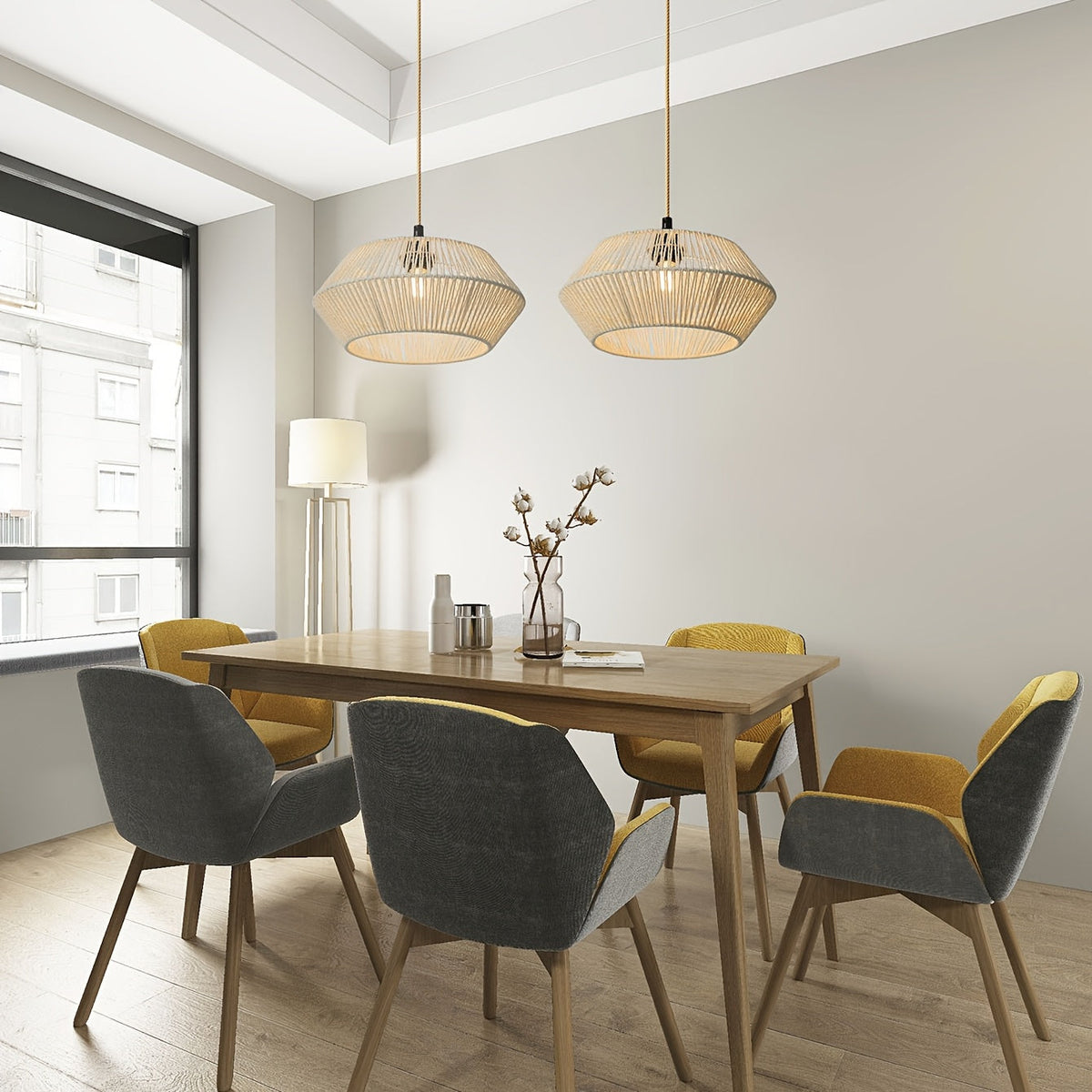 Geometric Paper Rope Pendant Lampshade