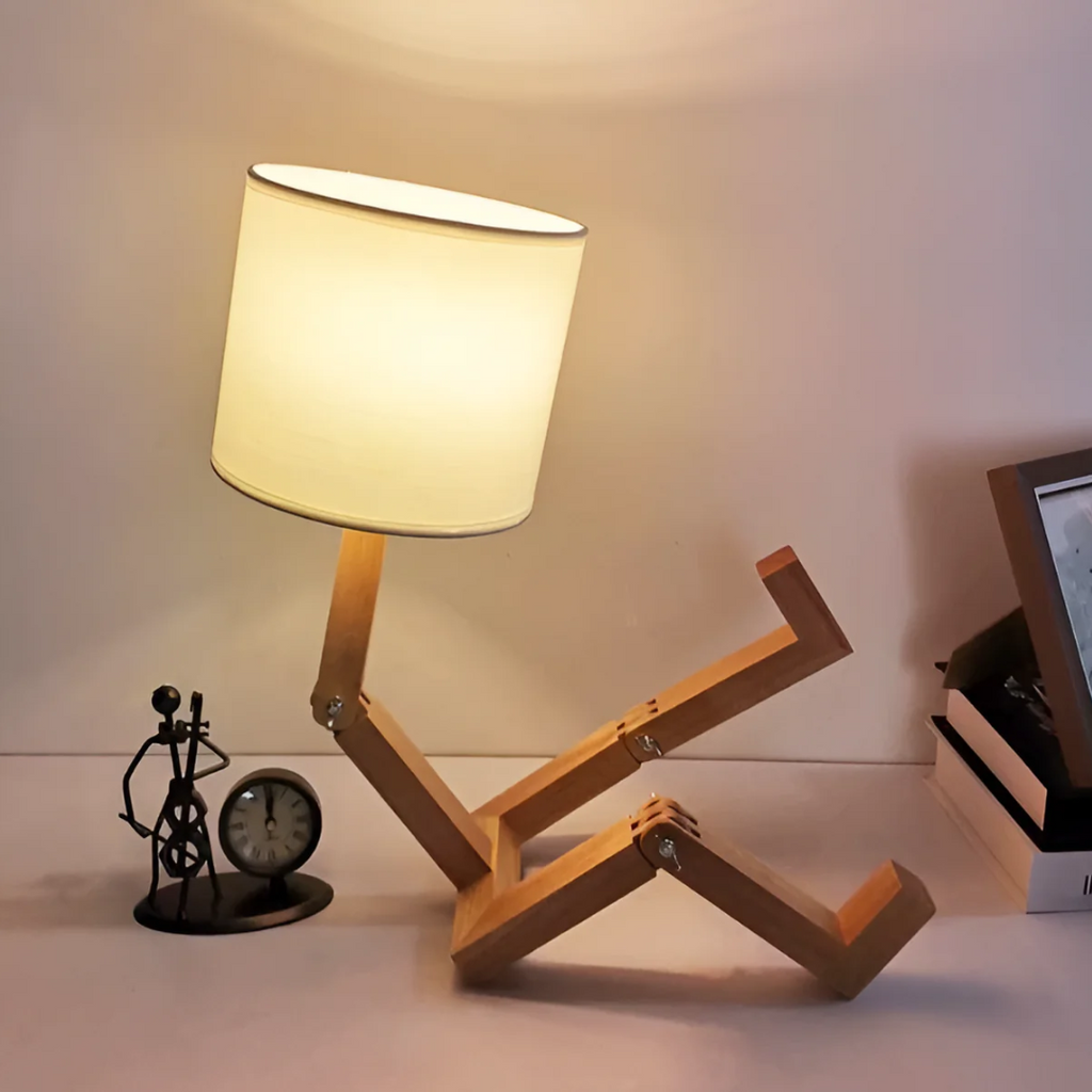 Rilna Posable Solid Wood Table Lamp