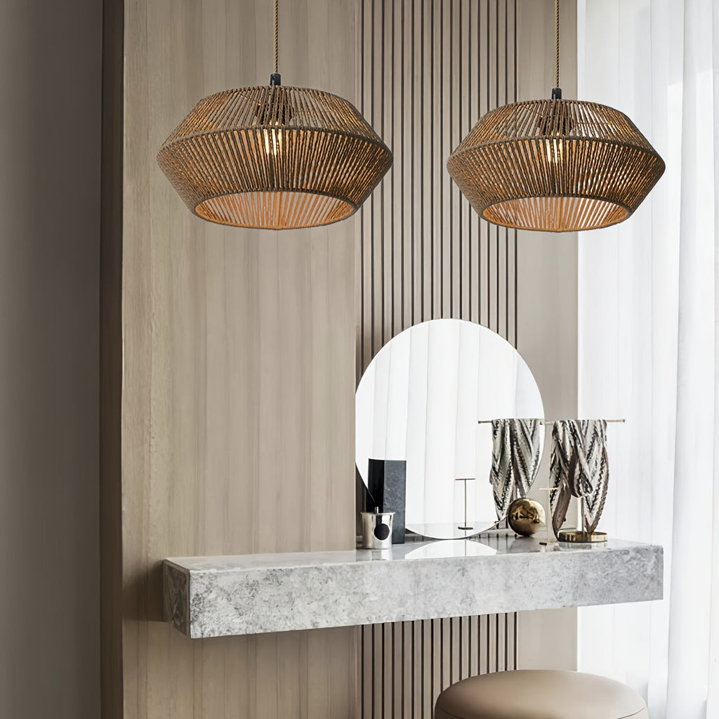 Geometric Paper Rope Pendant Lampshade
