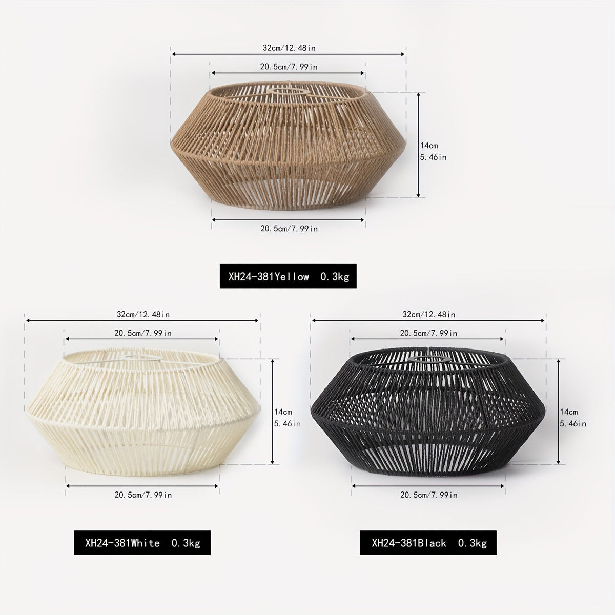 Geometric Paper Rope Pendant Lampshade