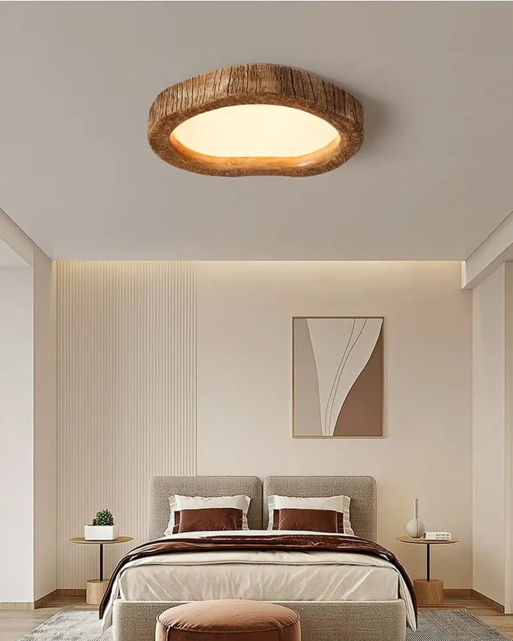 Halo Wood-Effect Ceiling Light
