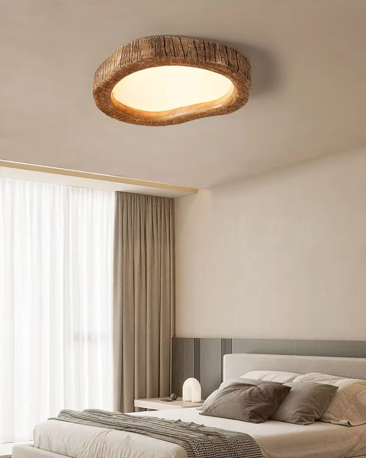Halo Wood-Effect Ceiling Light