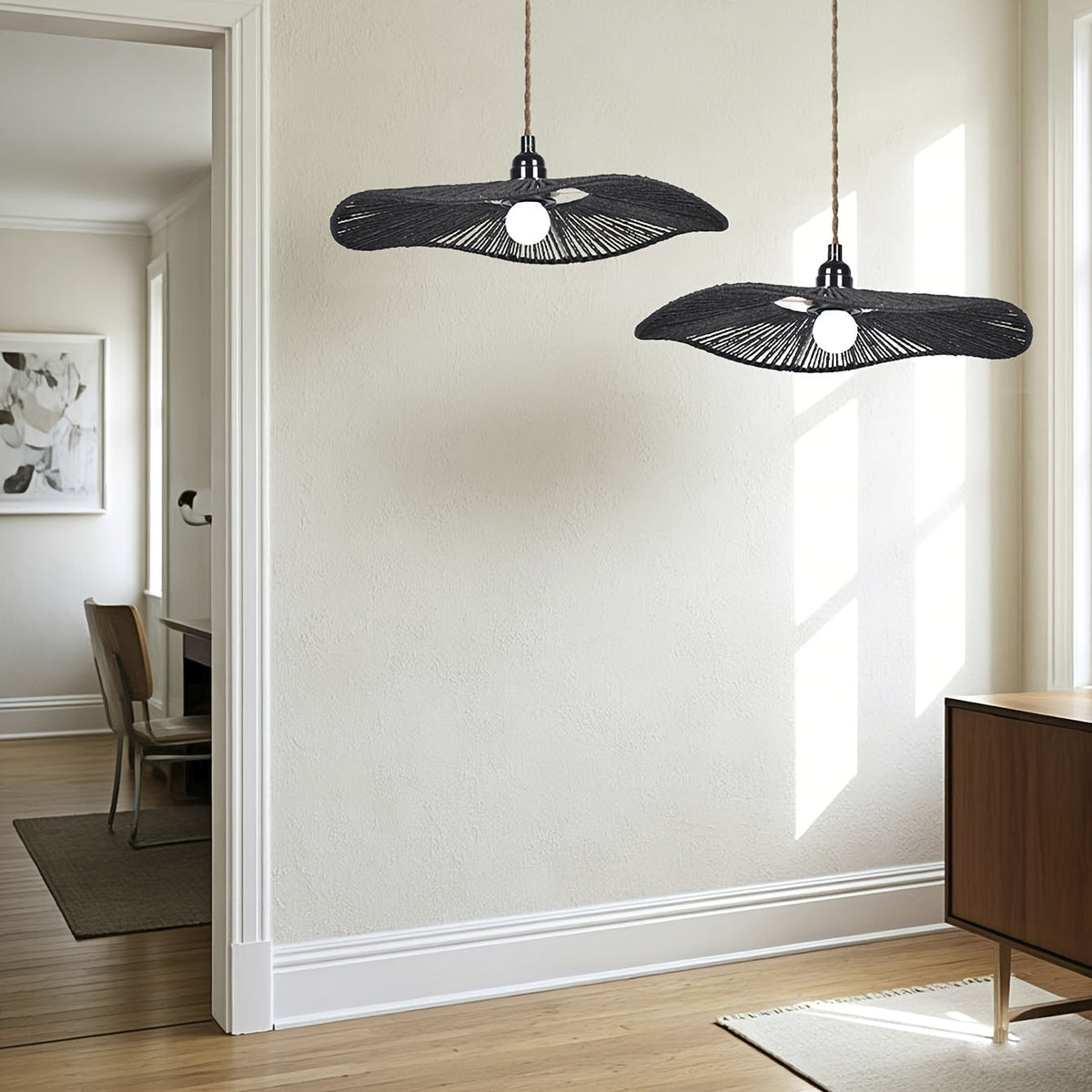 Wave Paper Rope Pendant Lampshade
