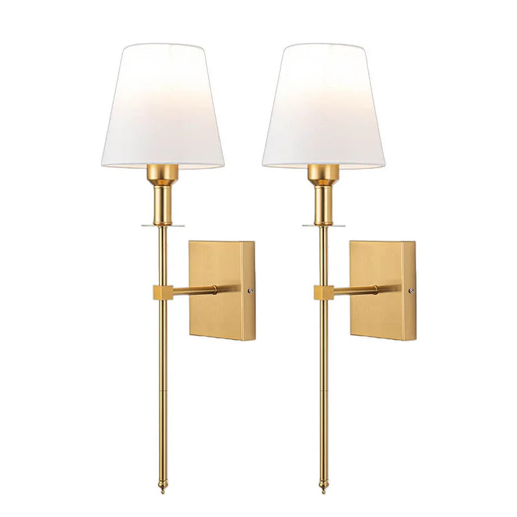 Rechargeable Fabric Shade Wall Lights – Pair