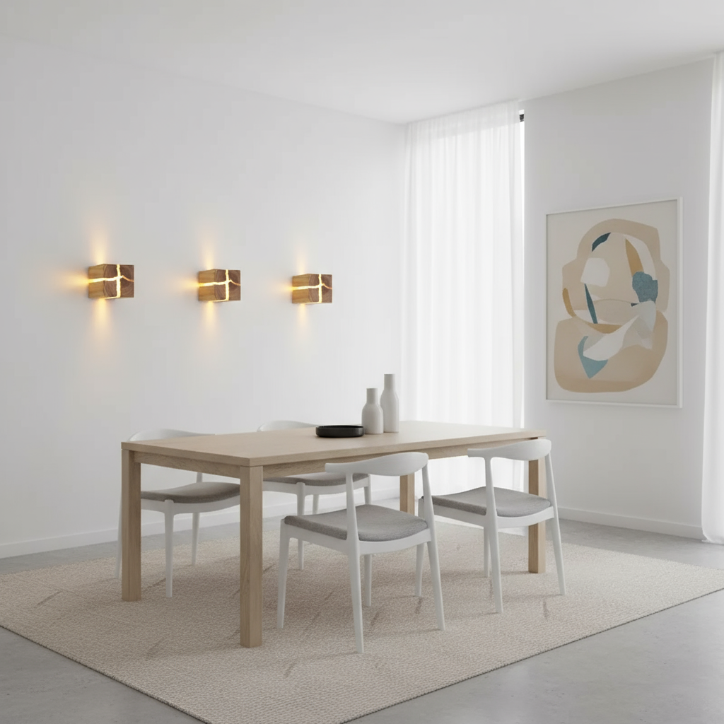 Rowan Carved Wood & Resin LED Wall Light