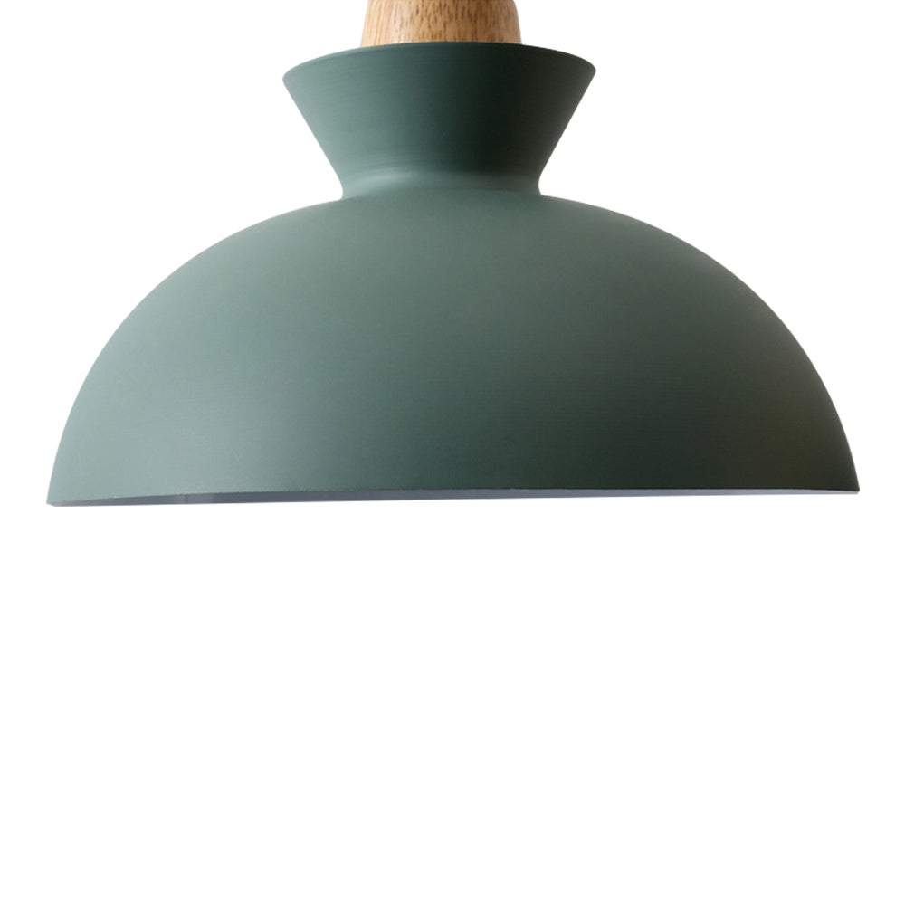 Viggo Metal & Wood Dome Pendant Light