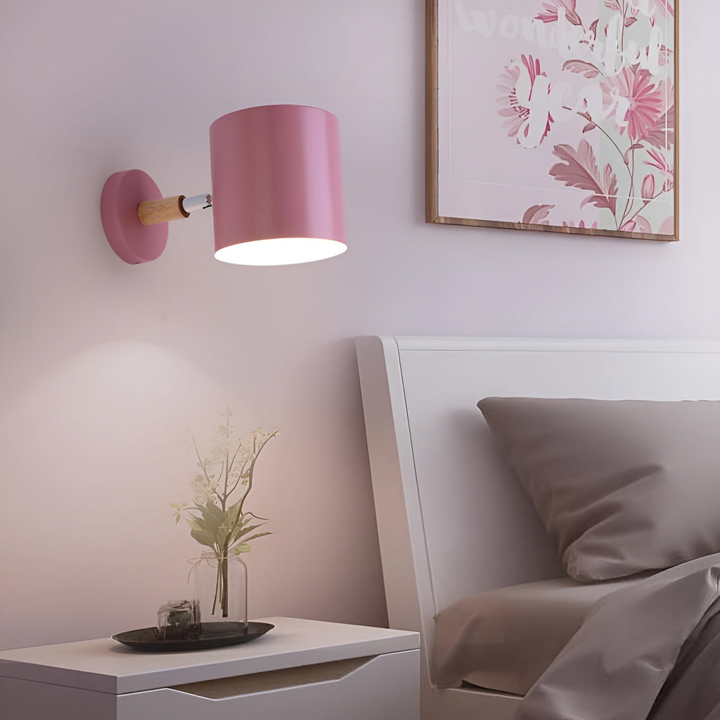 Juni Pastel Adjustable Wooden Wall Lamp
