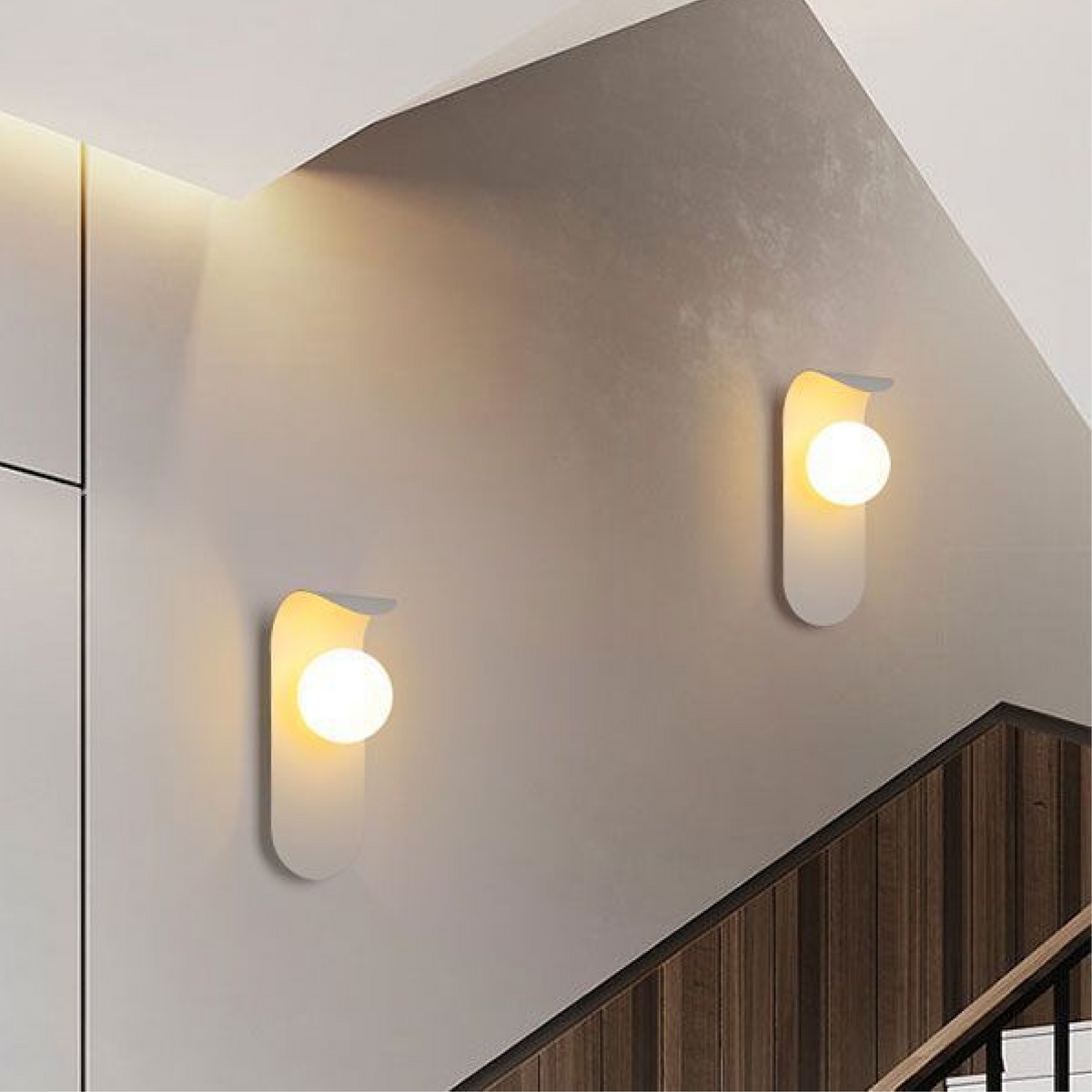 Lina Curved Iron & Frosted Glass Wall Light