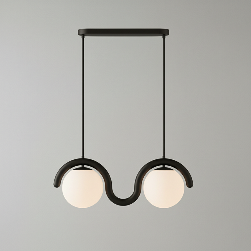Fetidon Linear Chandelier Red&Silver