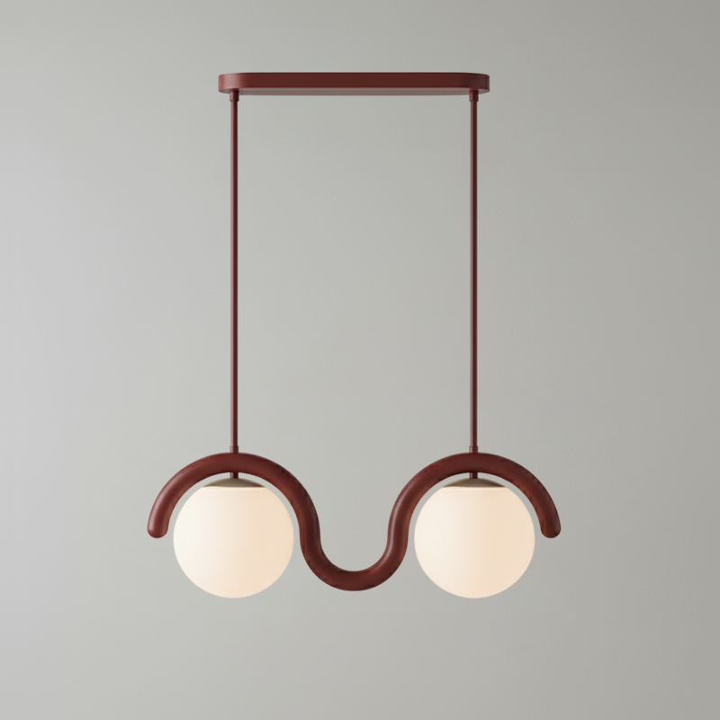 Fetidon Linear Chandelier Red&Silver