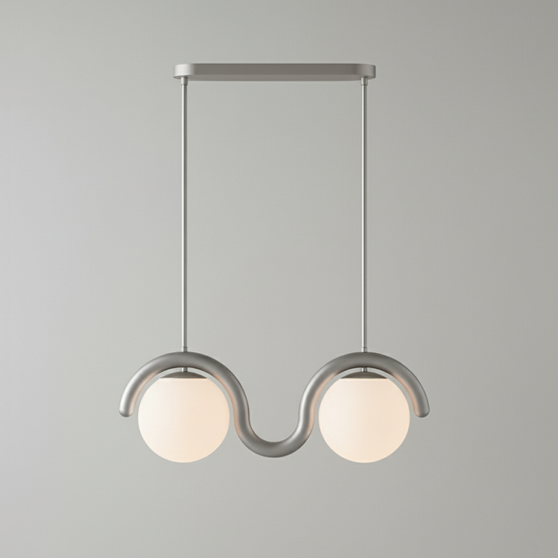Fetidon Linear Chandelier Red&Silver