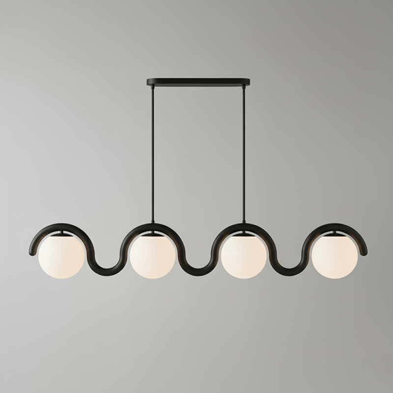 Fetidon Linear Chandelier Red&Silver