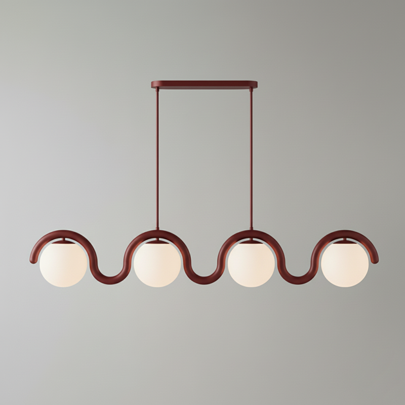 Fetidon Linear Chandelier Red&Silver