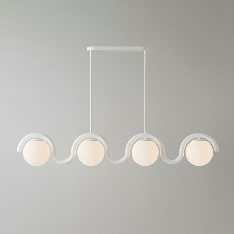 Fetidon Linear Chandelier Red&Silver