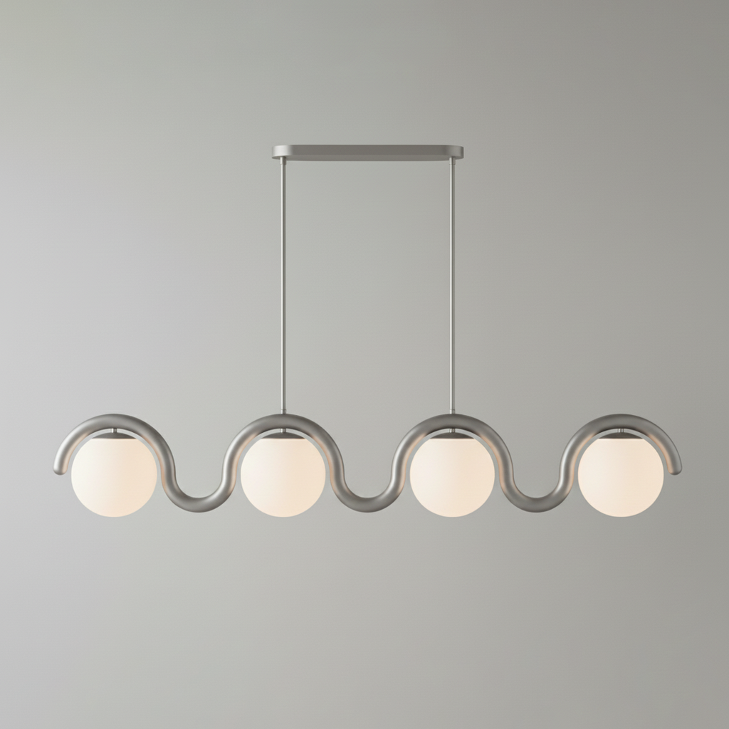 Fetidon Linear Chandelier Red&Silver