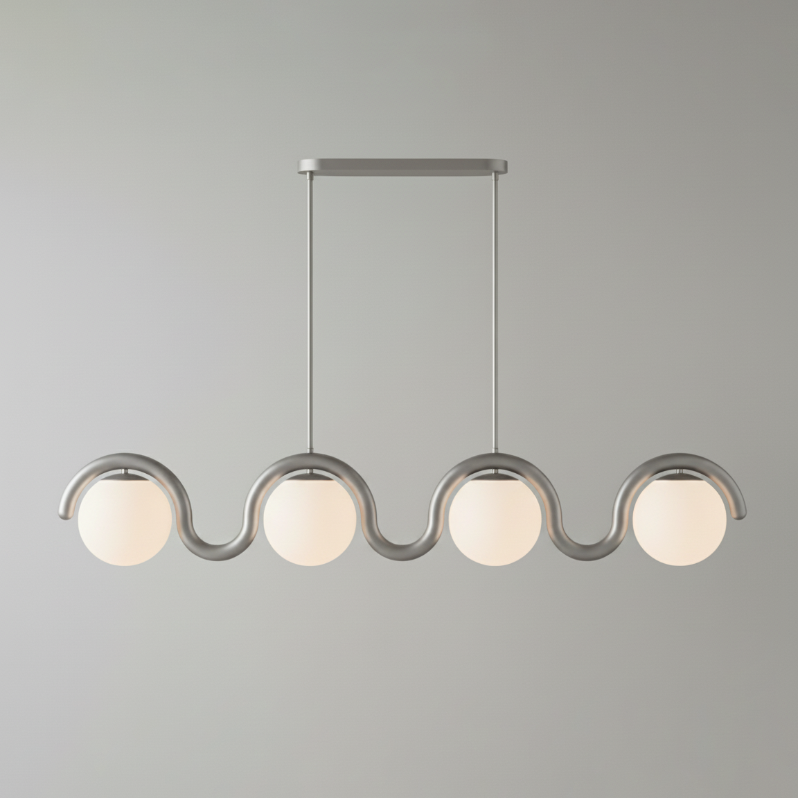 Fetidon Linear Chandelier Red&Silver