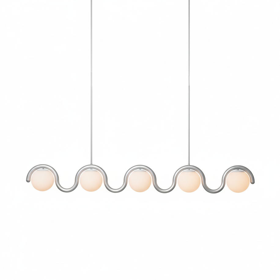 Fetidon Linear Chandelier Red&Silver