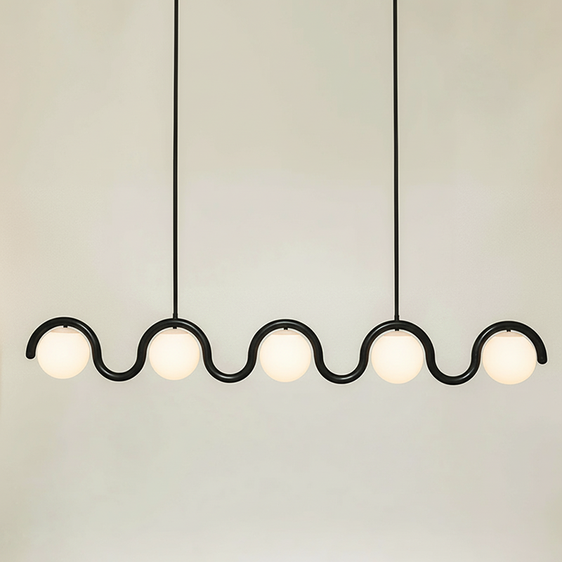 Fetidon Linear Chandelier Red&Silver