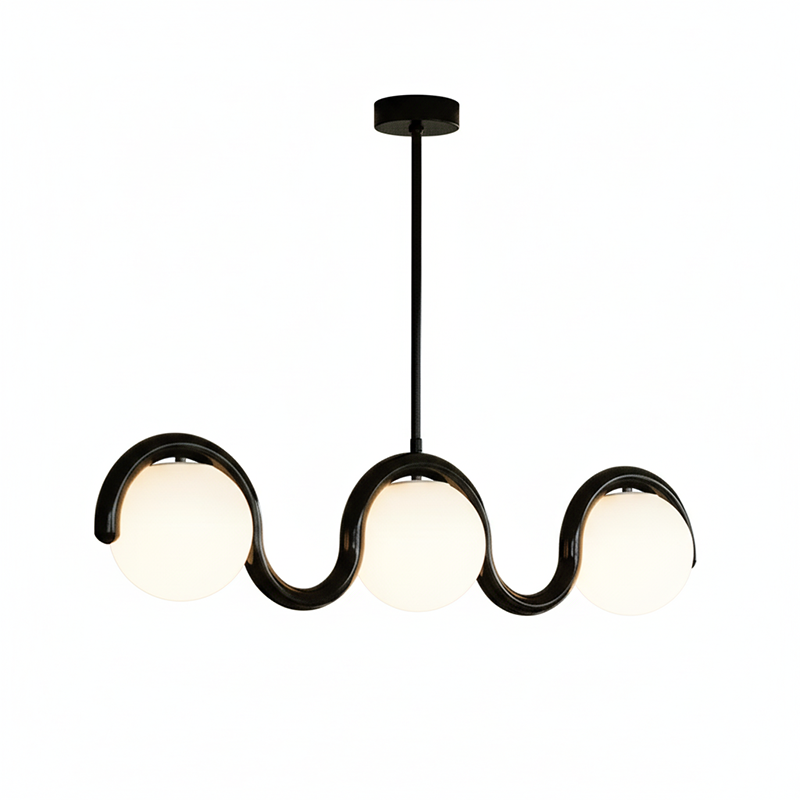 Fetidon Linear Chandelier Red&Silver