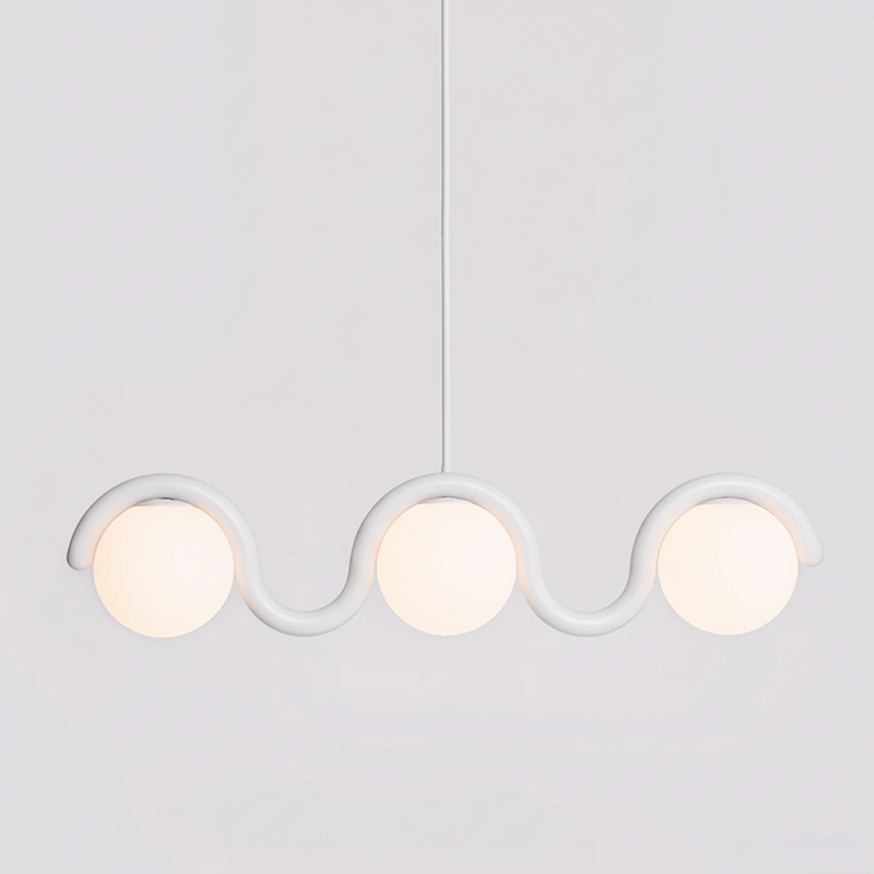 Fetidon Linear Chandelier Red&Silver