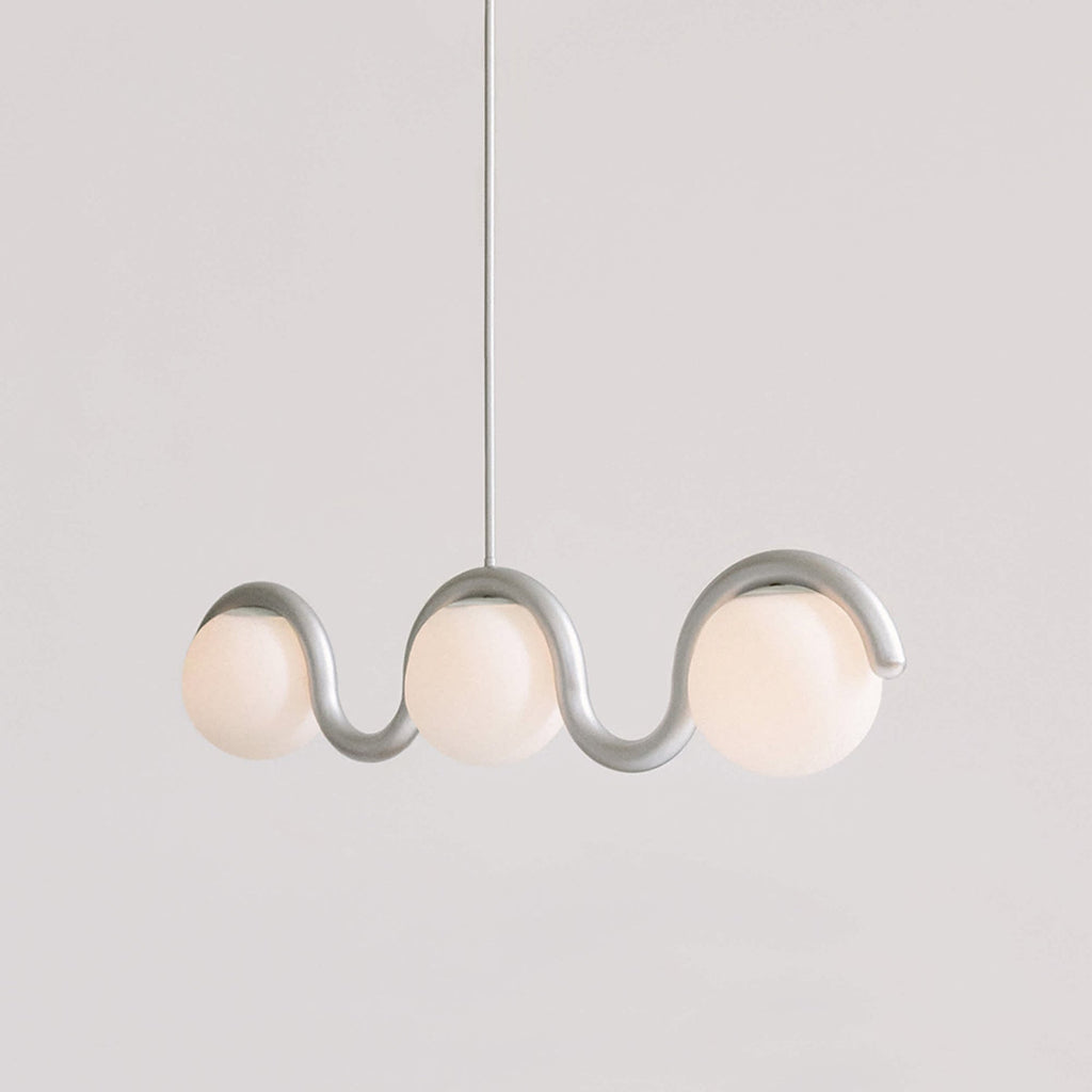 Fetidon Linear Chandelier Red&Silver