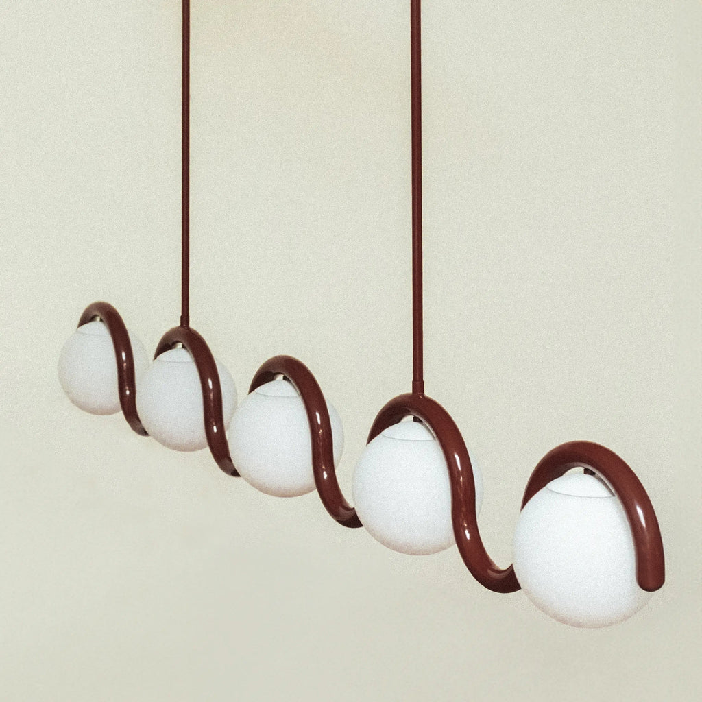 Fetidon Linear Chandelier Red&Silver