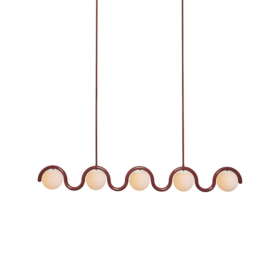 Fetidon Linear Chandelier Red&Silver