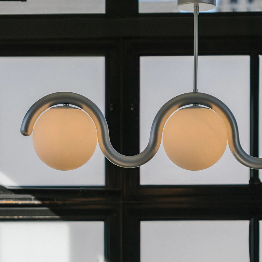 Fetidon Linear Chandelier Red&Silver