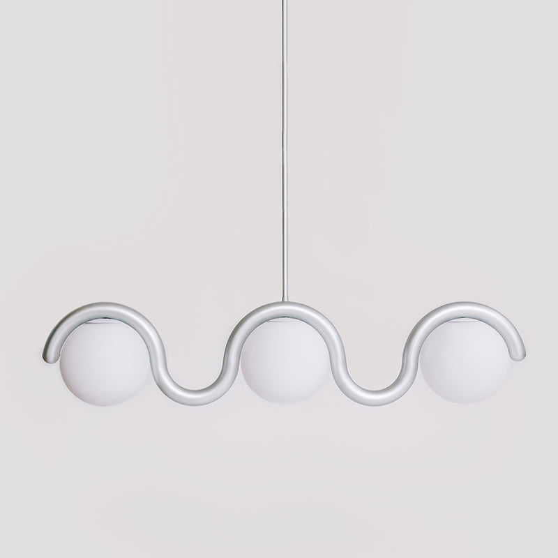 Fetidon Linear Chandelier Red&Silver