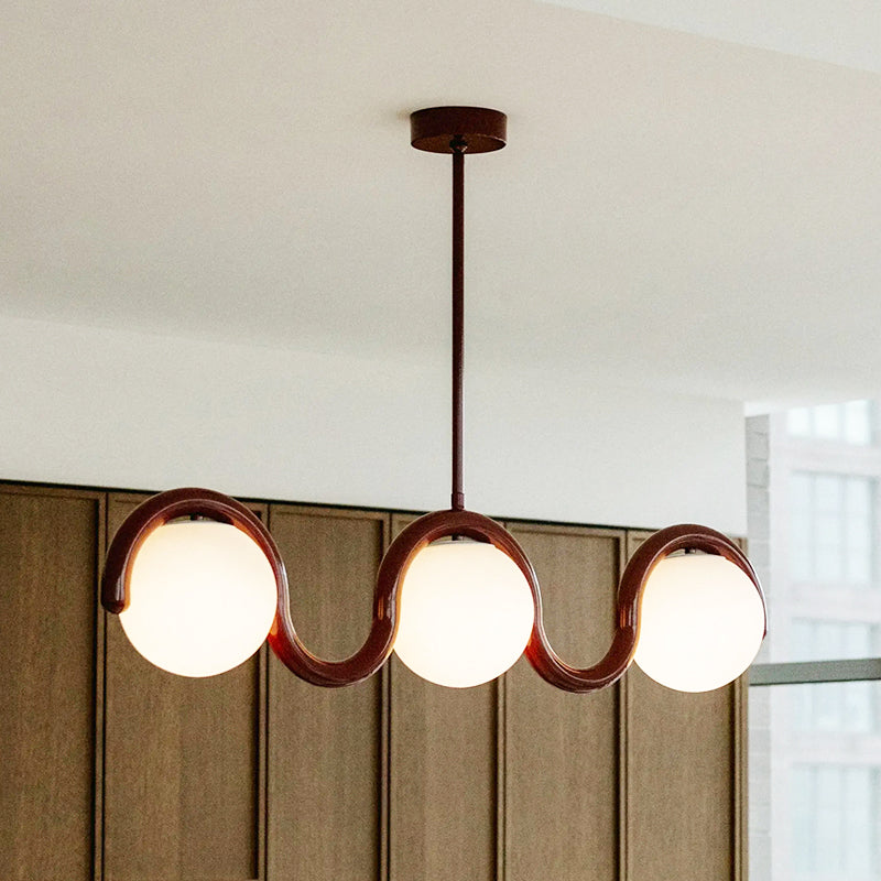 Fetidon Linear Chandelier Red&Silver