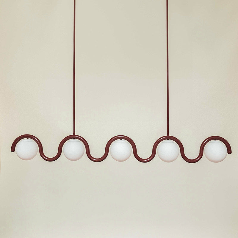 Fetidon Linear Chandelier Red&Silver