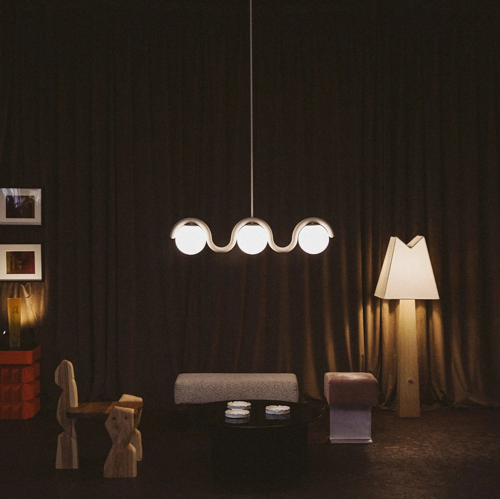 Fetidon Linear Chandelier Red&Silver